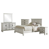 Franco Antique White 5-Piece Queen Storage Platform Bedroom Set by Coaster at Eve Furniture