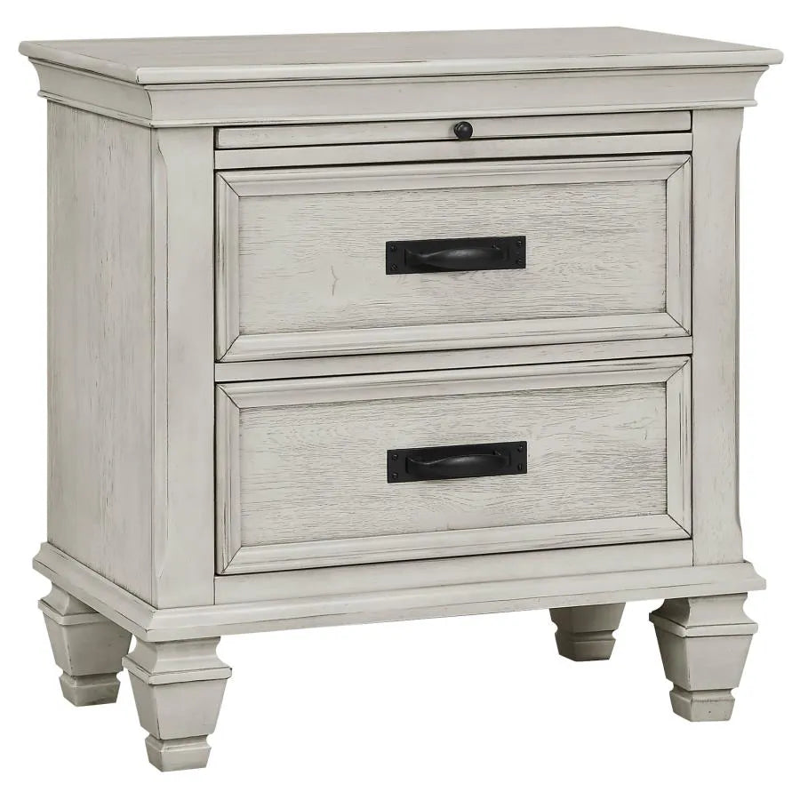 Franco Antique White 5-Piece Queen Storage Platform Bedroom Set by Coaster at Eve Furniture