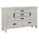 Franco Antique White 5-Piece Queen Storage Platform Bedroom Set by Coaster at Eve Furniture