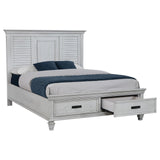 Franco Antique White Eastern King Storage Bed by Coaster at Eve Furniture