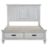 Franco Antique White Eastern King Storage Bed by Coaster at Eve Furniture