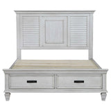 Franco Antique White Eastern King Storage Bed by Coaster at Eve Furniture