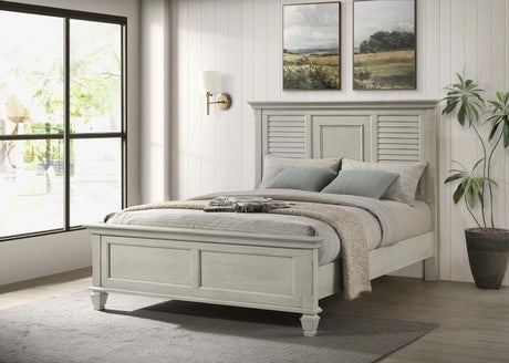 Franco Antique White Queen Panel Bed by Coaster at Eve Furniture