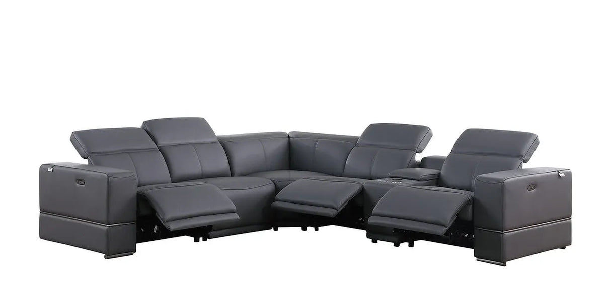 Franco Dark Grey 6-Piece 2 Power Reclining Sectional by New Era Innovations at Eve Furniture