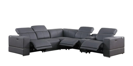 Franco Dark Grey 6-Piece 2 Power Reclining Sectional by New Era Innovations at Eve Furniture
