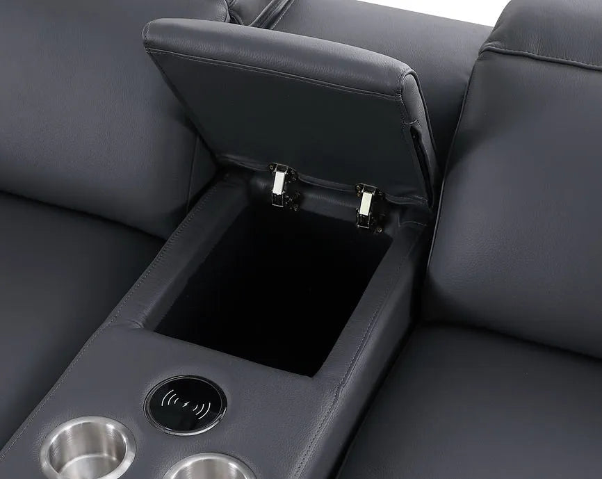 Franco Dark Grey 6-Piece 2 Power Reclining Sectional by New Era Innovations at Eve Furniture