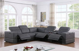 Franco Dark Grey 6-Piece 2 Power Reclining Sectional by New Era Innovations at Eve Furniture