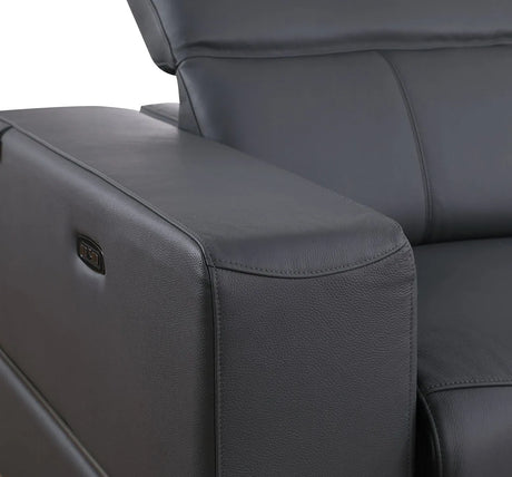 Franco Dark Grey 7-piece 3 Power Reclining Sectional by New Era Innovations at Eve Furniture