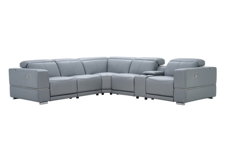 Franco II 6-Piece Light Blue (2 Powers Head/Foot) Sectional by New Era Innovations at Eve Furniture