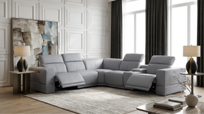 Franco II 6-Piece Light Blue (2 Powers Head/Foot) Sectional by New Era Innovations at Eve Furniture
