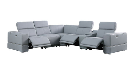 Franco Light Blue 6-Piece 2 Power Reclining Sectional [ Special Price ] by New Era Innovations at Eve Furniture