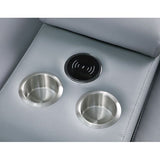 Franco Light Blue 7-Piece 3 Power Reclining Sectional by New Era Innovations at Eve Furniture