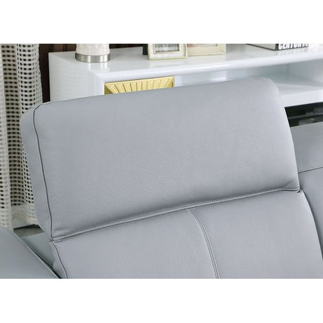 Franco Light Blue 7-Piece 3 Power Reclining Sectional by New Era Innovations at Eve Furniture