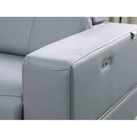 Franco Light Blue 7-Piece 3 Power Reclining Sectional by New Era Innovations at Eve Furniture