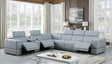 Franco Light Blue 7-Piece 3 Power Reclining Sectional by New Era Innovations at Eve Furniture