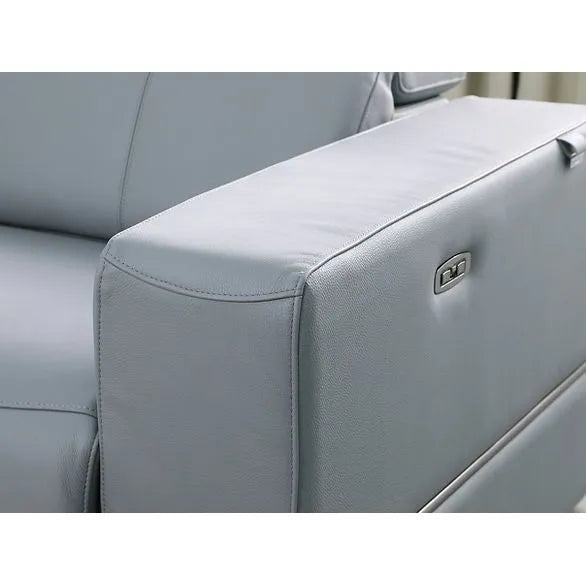Franco Light Blue 7-Piece 3 Power Reclining Sectional [Special Price] by New Era Innovations at Eve Furniture