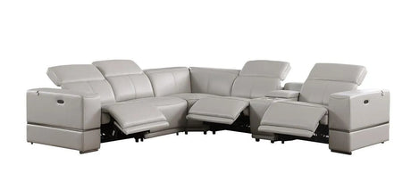 Franco Light Grey 6-Piece 2 Power Reclining Sectional by New Era Innovations at Eve Furniture