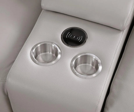 Franco Light Grey 7-Piece 3 Power Reclining Sectional by New Era Innovations at Eve Furniture