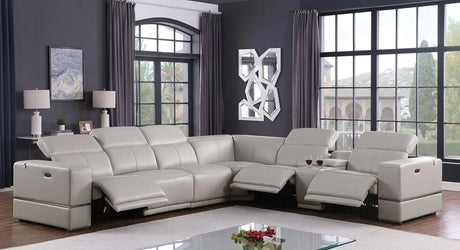 Franco Light Grey 7-Piece 3 Power Reclining Sectional by New Era Innovations at Eve Furniture