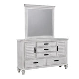 Franco White Antique Rectangular Mirror by Coaster at Eve Furniture