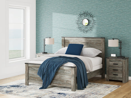 Frandern Black/Gray Queen Panel Bed by Ashley at Eve Furniture
