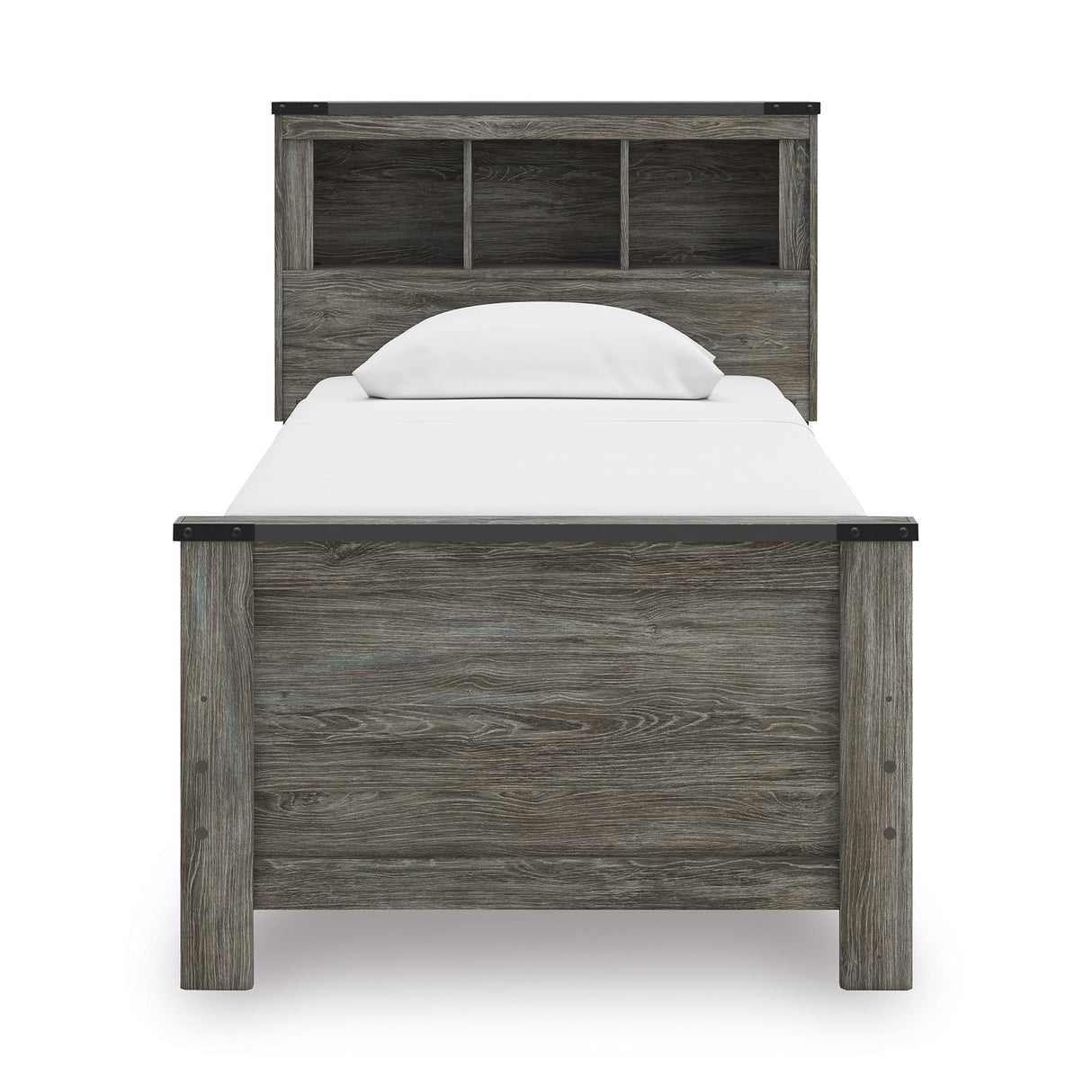 Frandern Black/Gray Twin Bookcase Panel Bed by Ashley at Eve Furniture