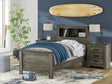Frandern Black/Gray Twin Bookcase Panel Bed by Ashley at Eve Furniture