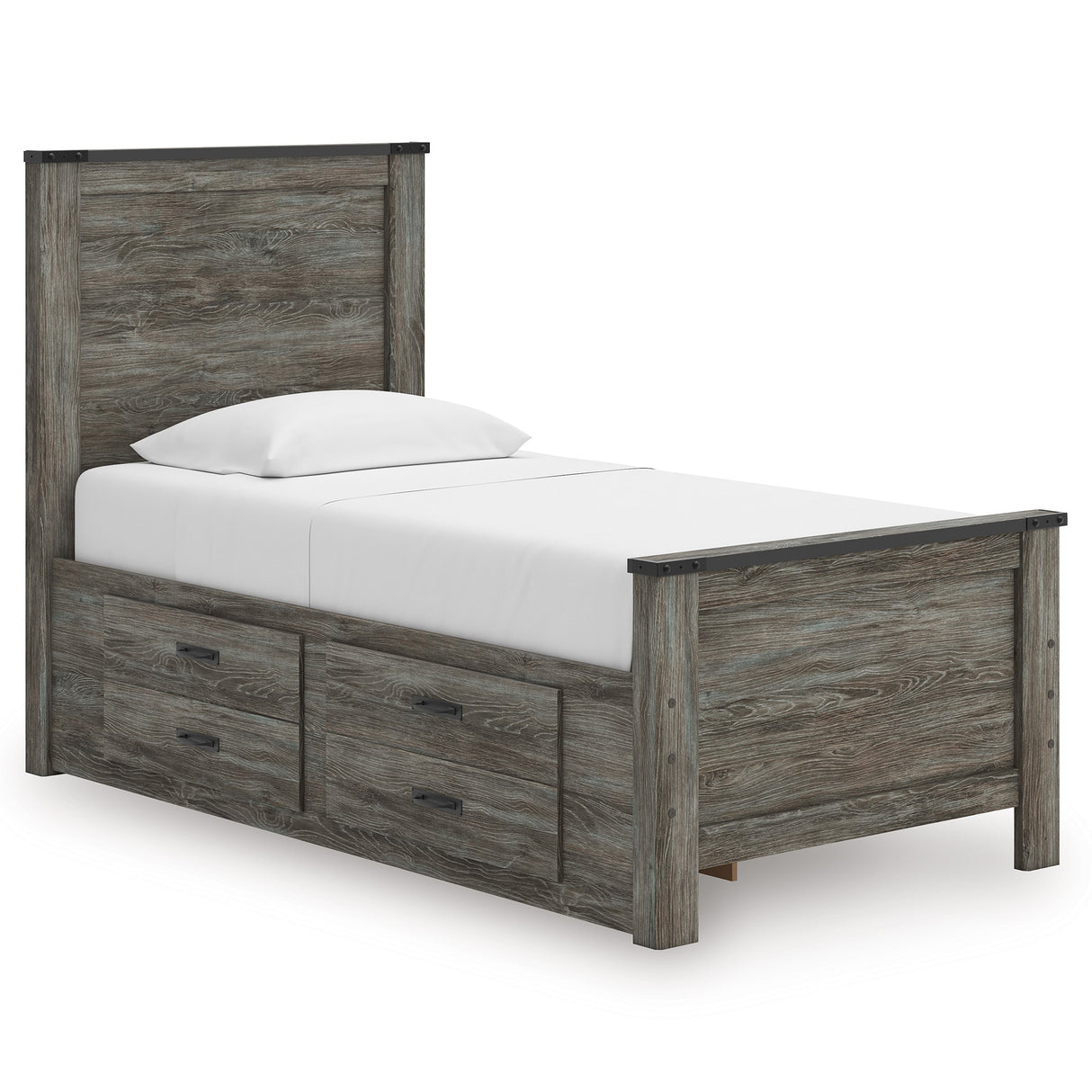 Frandern Black/Gray Twin Storage Platform Bed with 2 Drawers by Ashley at Eve Furniture