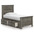 Frandern Black/Gray Twin Storage Platform Bed with 2 Drawers by Ashley at Eve Furniture