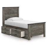 Frandern Black/Gray Twin Storage Platform Bed with 2 Drawers by Ashley at Eve Furniture