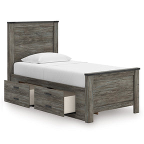 Frandern Black/Gray Twin Storage Platform Bed with 2 Drawers by Ashley at Eve Furniture
