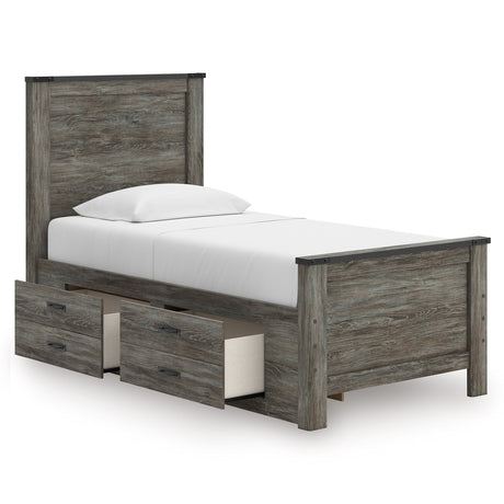 Frandern Black/Gray Twin Storage Platform Bed with 2 Drawers by Ashley at Eve Furniture