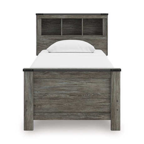 Frandern Black/Gray Youth Bookcase Panel Bedroom Set by Ashley at Eve Furniture