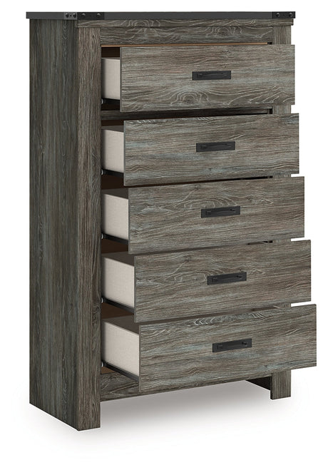 Frandern Gray Chest of Drawers by Ashley at Eve Furniture