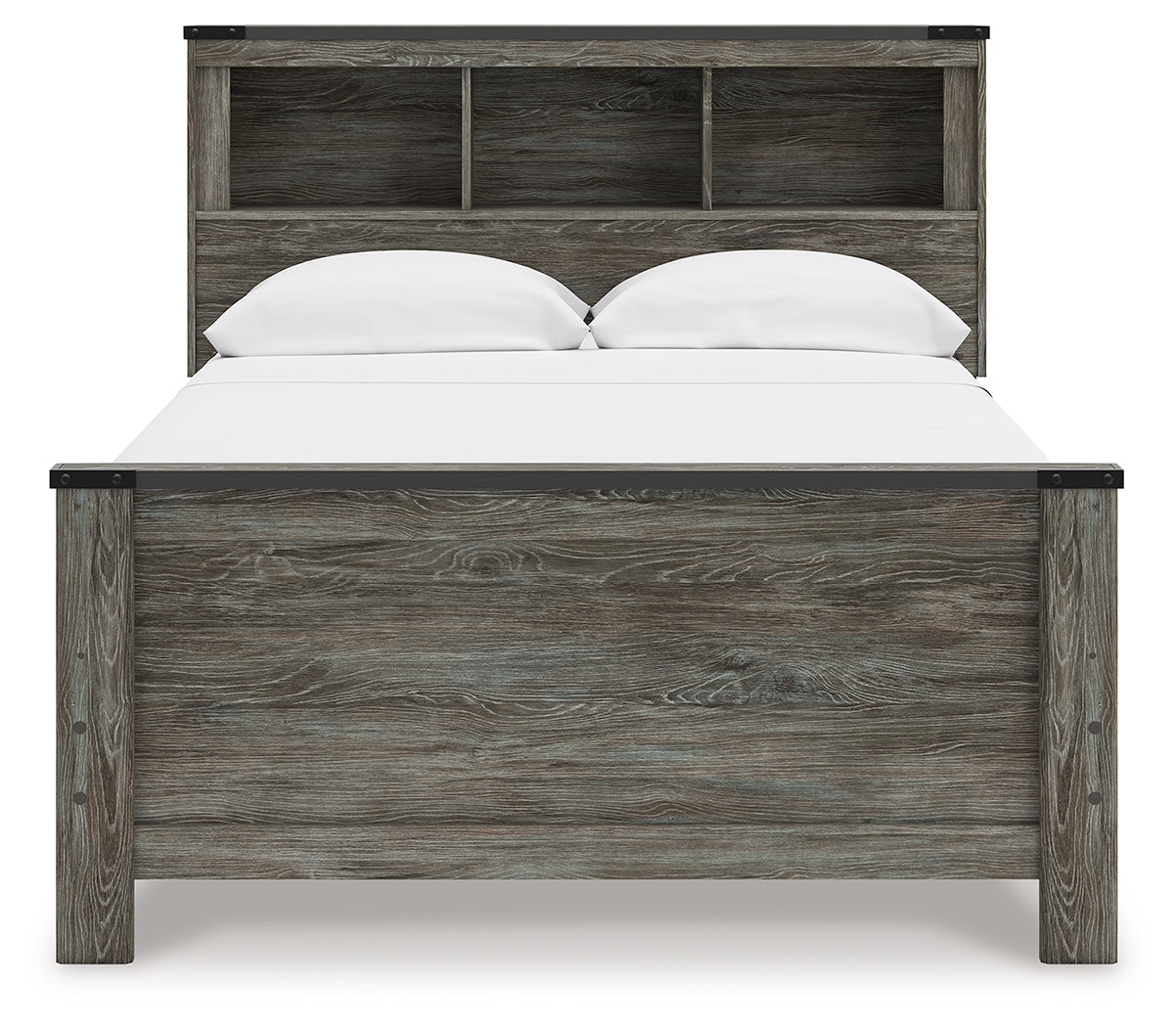 Frandern Gray Full Bookcase Panel Bed by Ashley at Eve Furniture