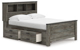 Frandern Gray Full Bookcase Storage Platform Bed with 2 Drawers by Ashley at Eve Furniture