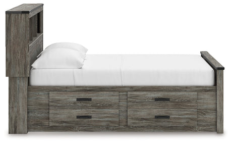 Frandern Gray Full Bookcase Storage Platform Bed with 2 Drawers by Ashley at Eve Furniture