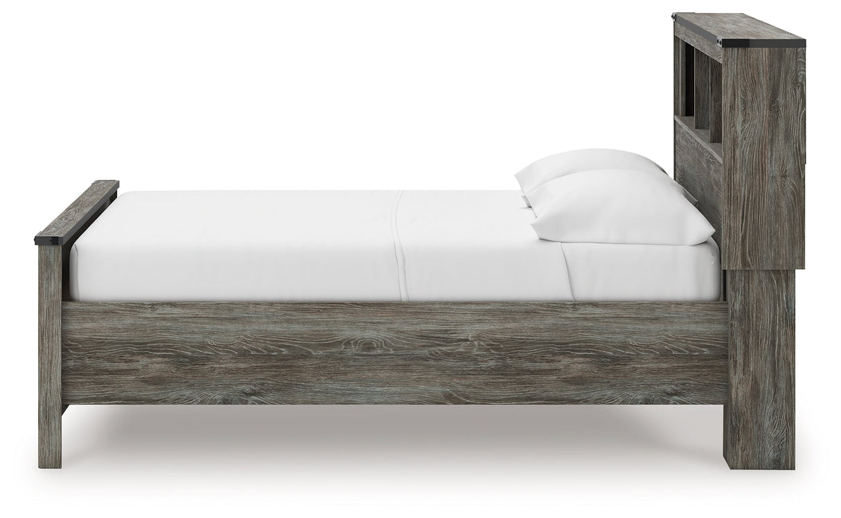 Frandern Gray Full Bookcase Storage Platform Bed with 2 Drawers by Ashley at Eve Furniture