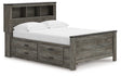 Frandern Gray Full Bookcase Storage Platform Bed with 2 Drawers by Ashley at Eve Furniture