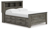 Frandern Gray Full Bookcase Storage Platform Bed with 2 Drawers by Ashley at Eve Furniture