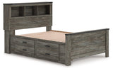 Frandern Gray Full Bookcase Storage Platform Bed with 2 Drawers by Ashley at Eve Furniture