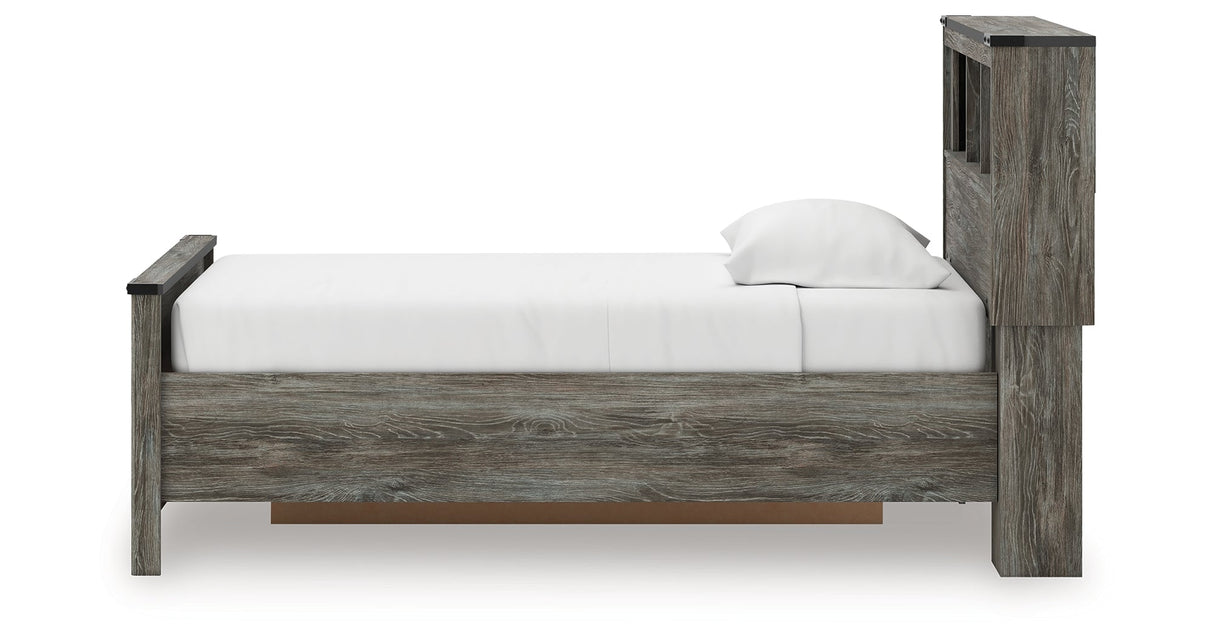 Frandern Gray Twin Bookcase Storage Platform Bed with 2 Drawers by Ashley at Eve Furniture