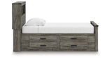 Frandern Gray Twin Bookcase Storage Platform Bed with 2 Drawers by Ashley at Eve Furniture