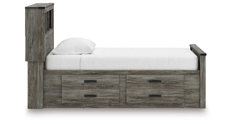 Frandern Gray Twin Bookcase Storage Platform Bed with 2 Drawers by Ashley at Eve Furniture