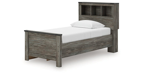 Frandern Gray Twin Bookcase Storage Platform Bed with 2 Drawers by Ashley at Eve Furniture