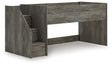 Frandern Gray Twin Loft Bed by Ashley at Eve Furniture