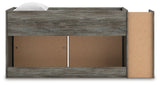 Frandern Gray Twin Loft Bed with Bookcase and Drawer Storage by Ashley at Eve Furniture