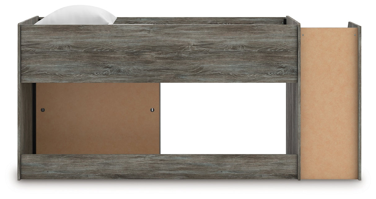 Frandern Gray Twin Loft Bed with Bookcase Storage by Ashley at Eve Furniture