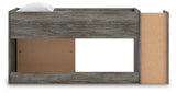 Frandern Gray Twin Loft Bed with Bookcase Storage by Ashley at Eve Furniture