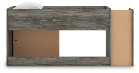 Frandern Gray Twin Loft Bed with Bookcase Storage by Ashley at Eve Furniture
